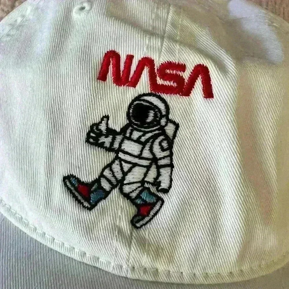 Riot Society Lightweight Cotton Dad Hat | White | NASA Astronaut Embroidered - Picture 5 of 5